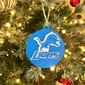 Handmade Detroit Lions Christmas Ornament